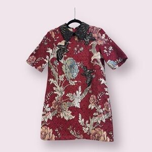 Your Holiday / NYE Dress! Zara Jacquard Embroidered and Sequined Dress Size S